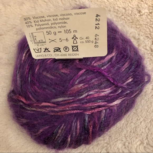 Bundle 4 x 50 gram LANG Mohair wool multi purple - Picture 2 of 4